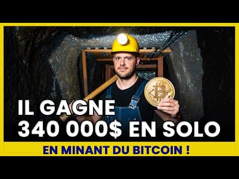 INCROYABLE, un mec trouve un bloc bitcoin et gagne 340000$ en solo !! c'est fou !